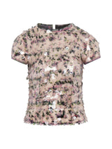 Mermaid Tee Sequined Fitted T-Shirt | Multi Color