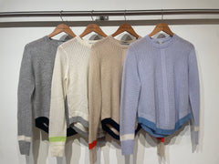 Mesh Shirttail Crew W/ Braid Cable Detail
