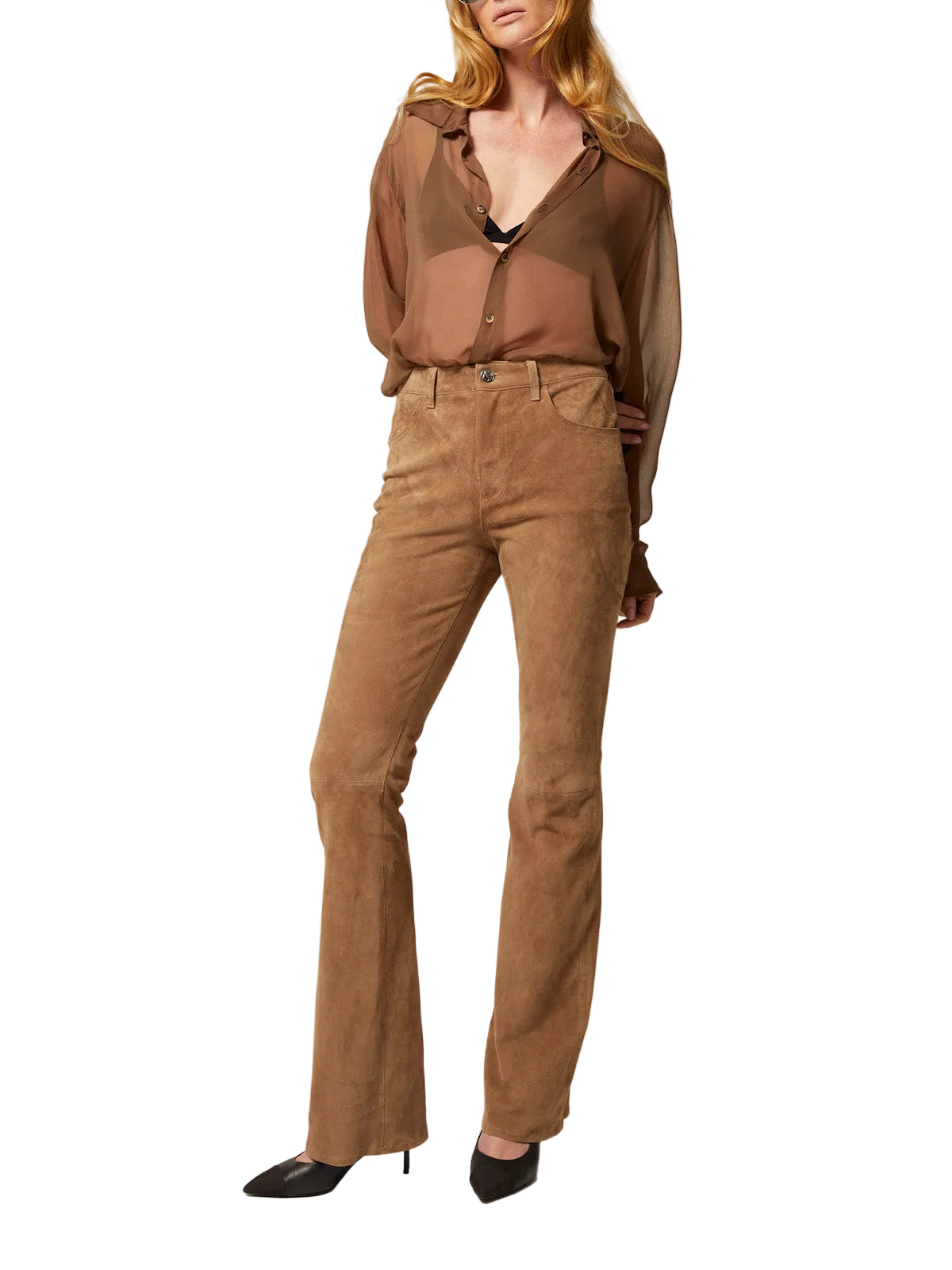 Micro Flare Suede Pants