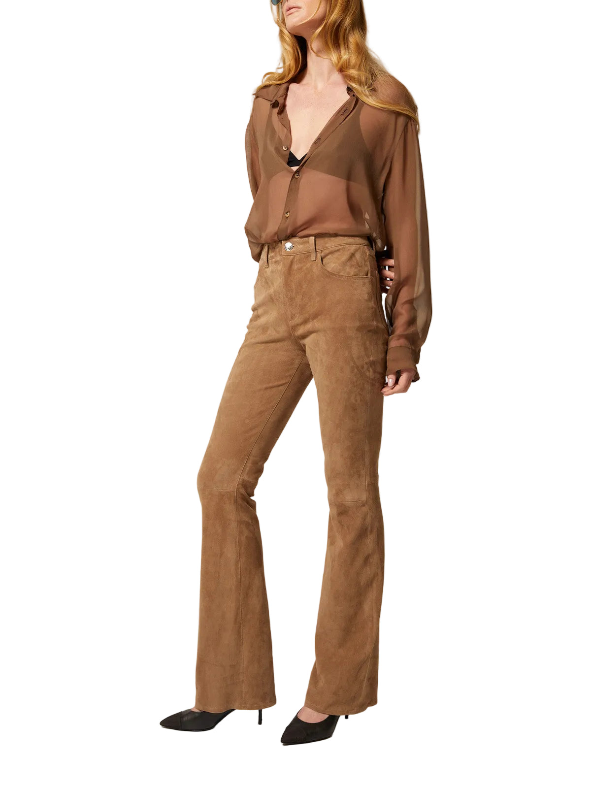 Micro Flare Suede Pants