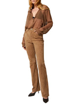 Micro Flare Suede Pants