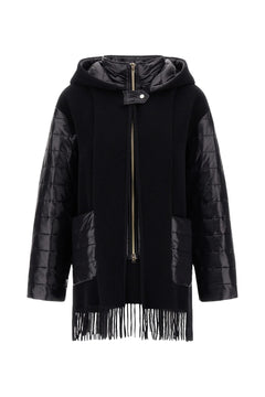 Herno GC000625D Black hooded coat - main cropped shot