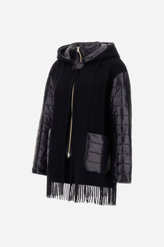 Herno GC000625D Black hooded coat - ghost alt