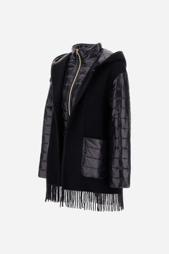 Herno GC000625D Black hooded coat - ghost side
