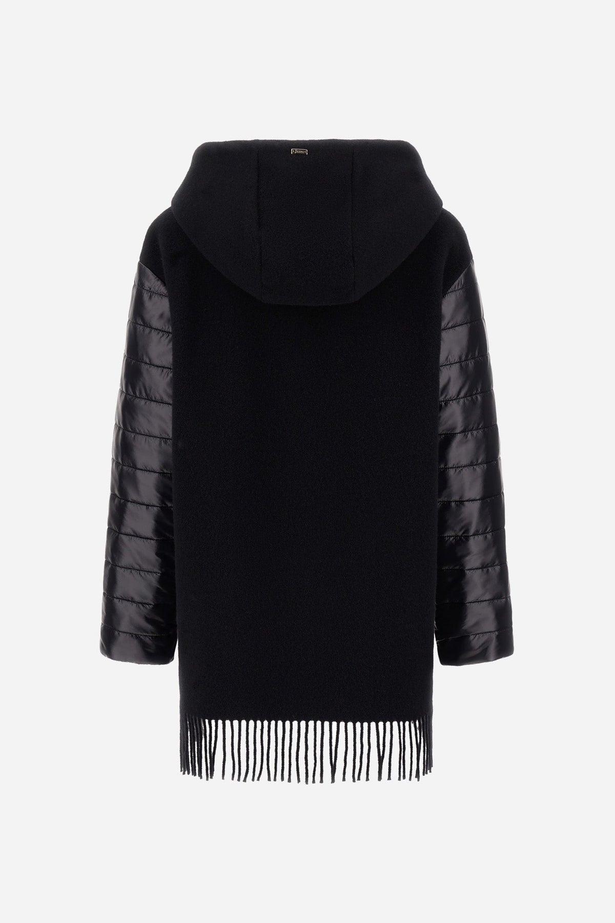 Herno GC000625D Black hooded coat - ghost back