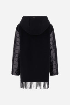 Herno GC000625D Black hooded coat - ghost back
