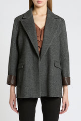 Mlscolimbo Leather Trim Blazer