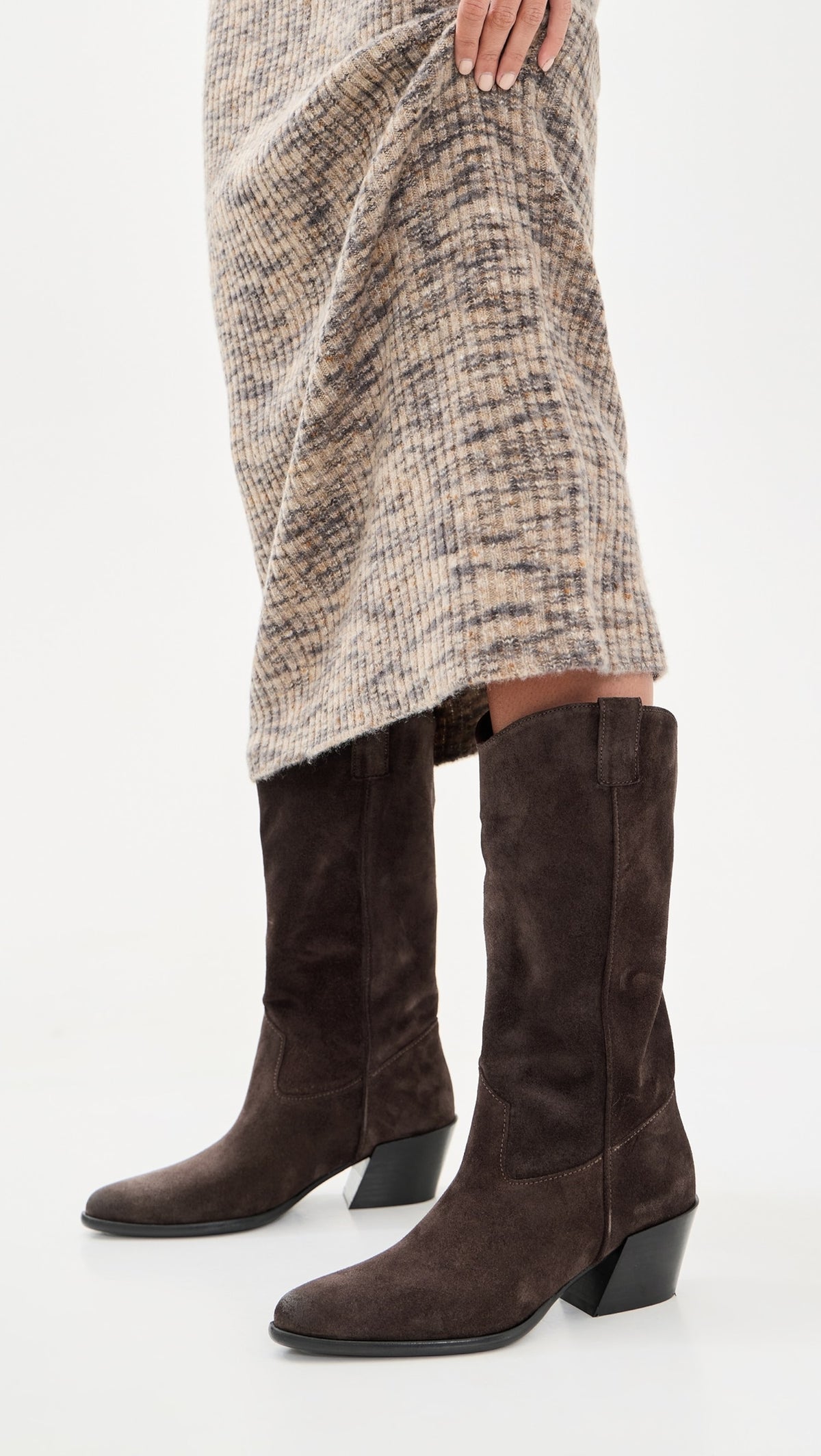 STAUD Monty Suede Boot in Espresso