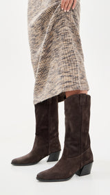 STAUD Monty Suede Boot in Espresso