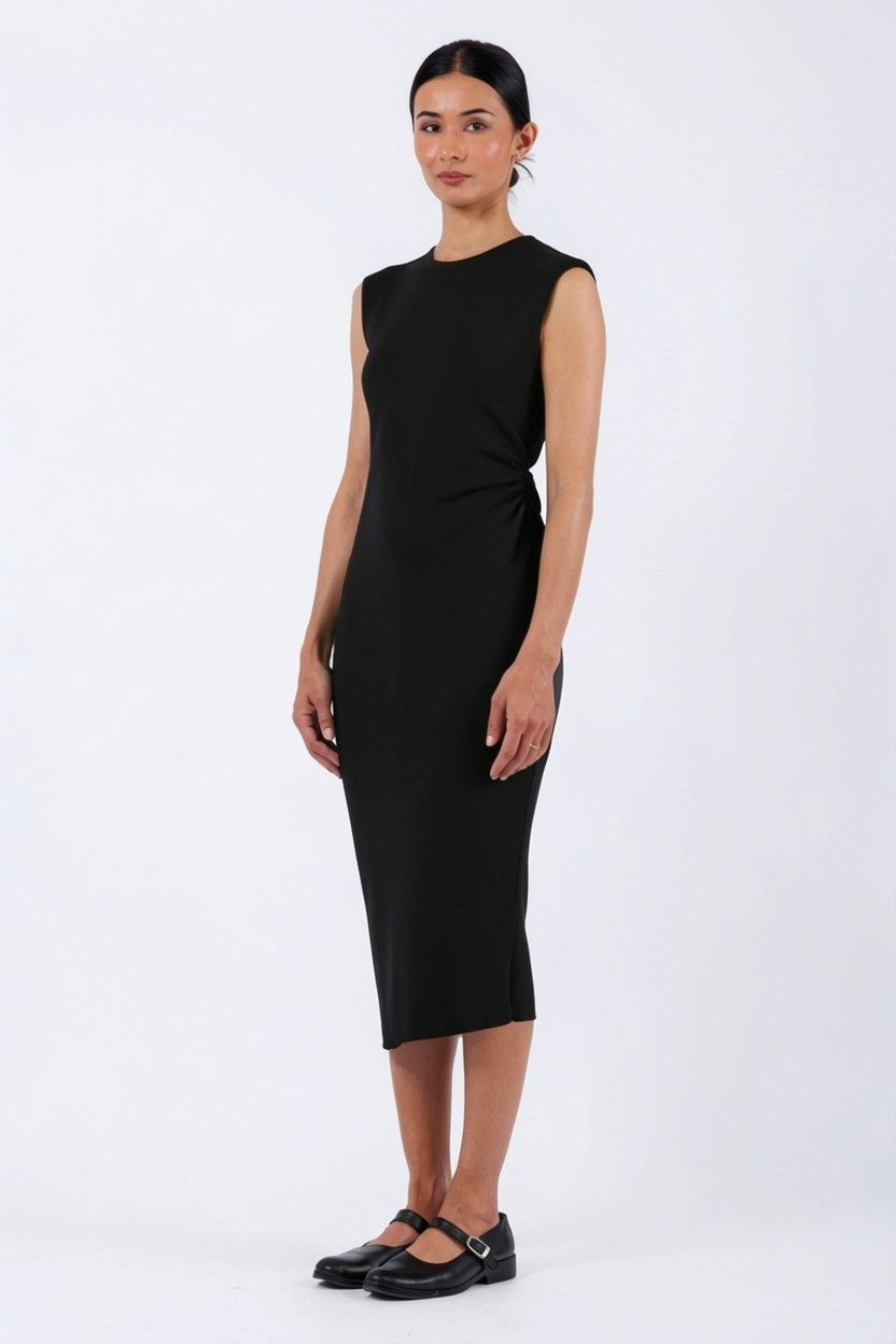 Muscle Tank Dress With Gathered Side
