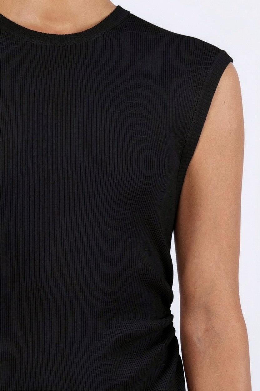 Muscle Tank Dress With Gathered Side