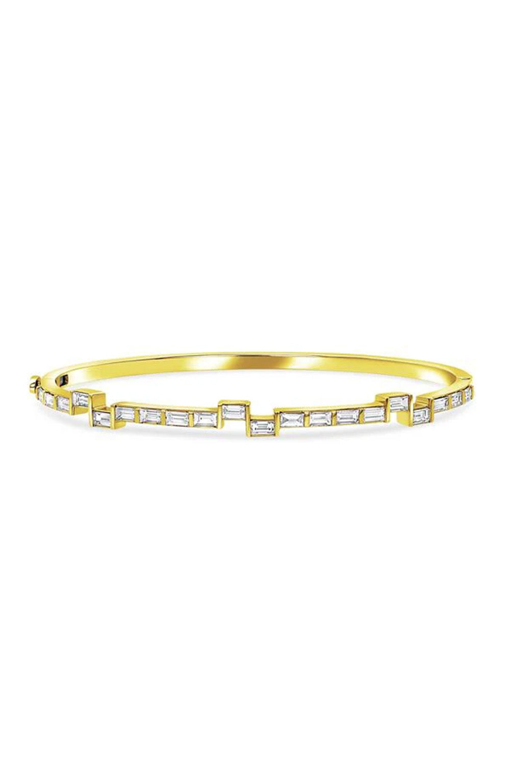 Offset Baguette Hinged Bracelet