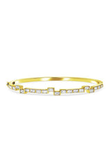Offset Baguette Hinged Bracelet