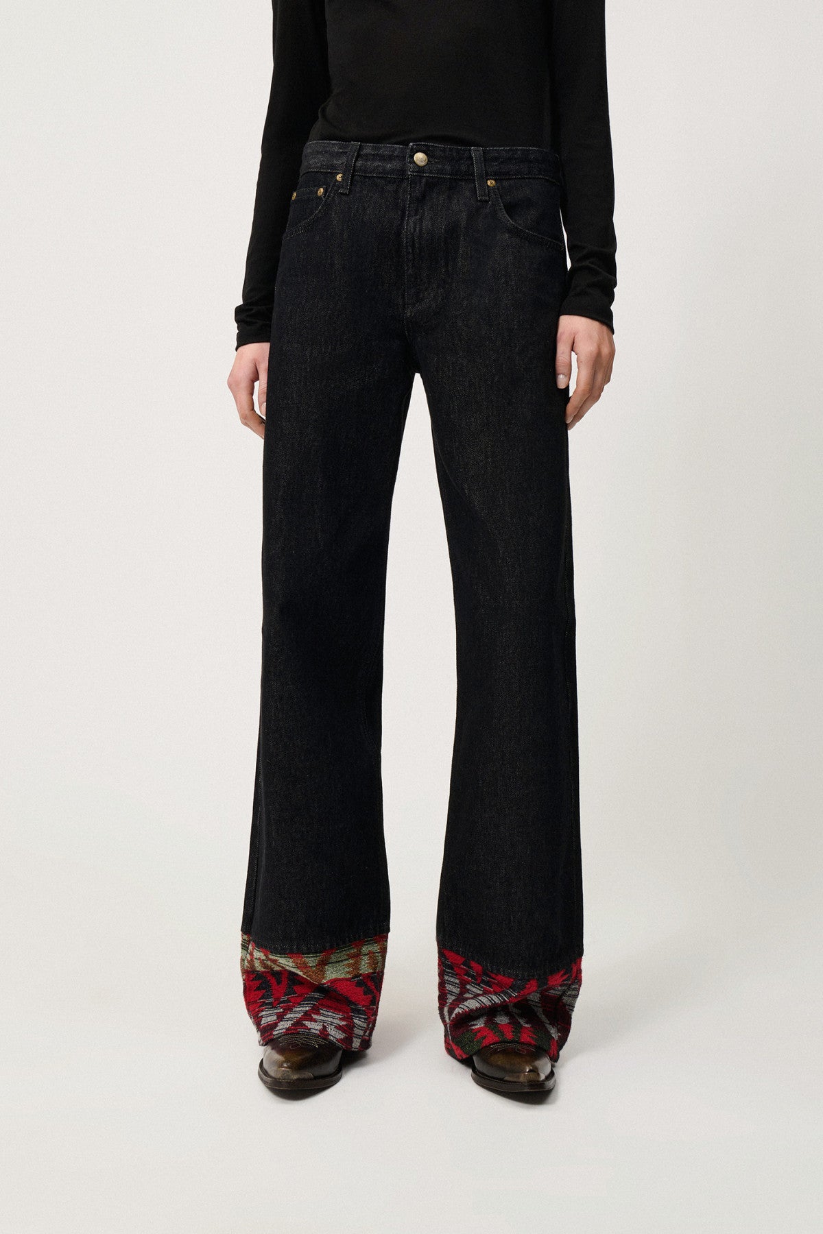 Old Glory Jeans - Super Wide Hem with Tapestry Roll-Up Hem