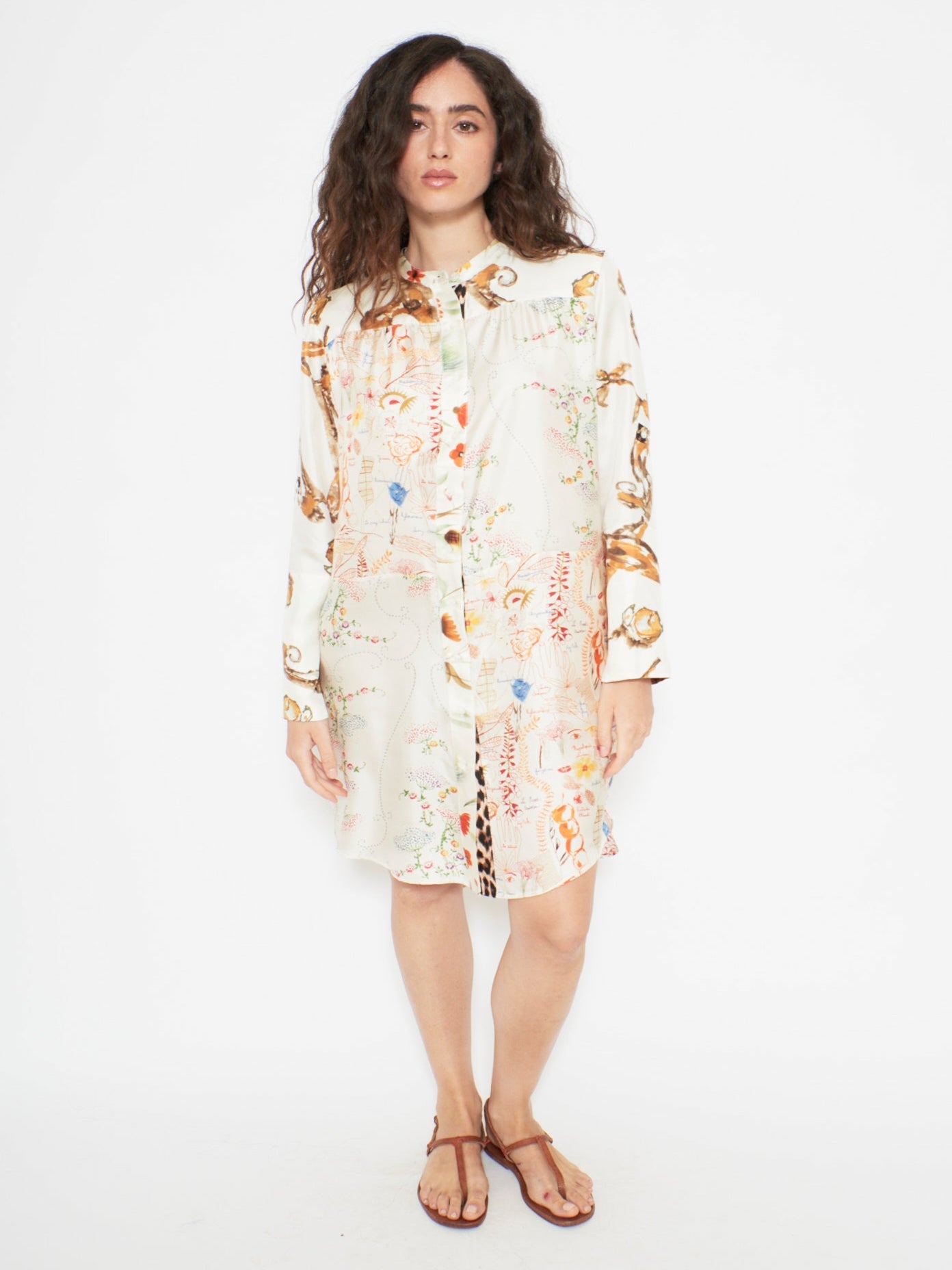 OPEN IT Women’s Dress | Mix Botanistes Orange Bleu Stylish Dress