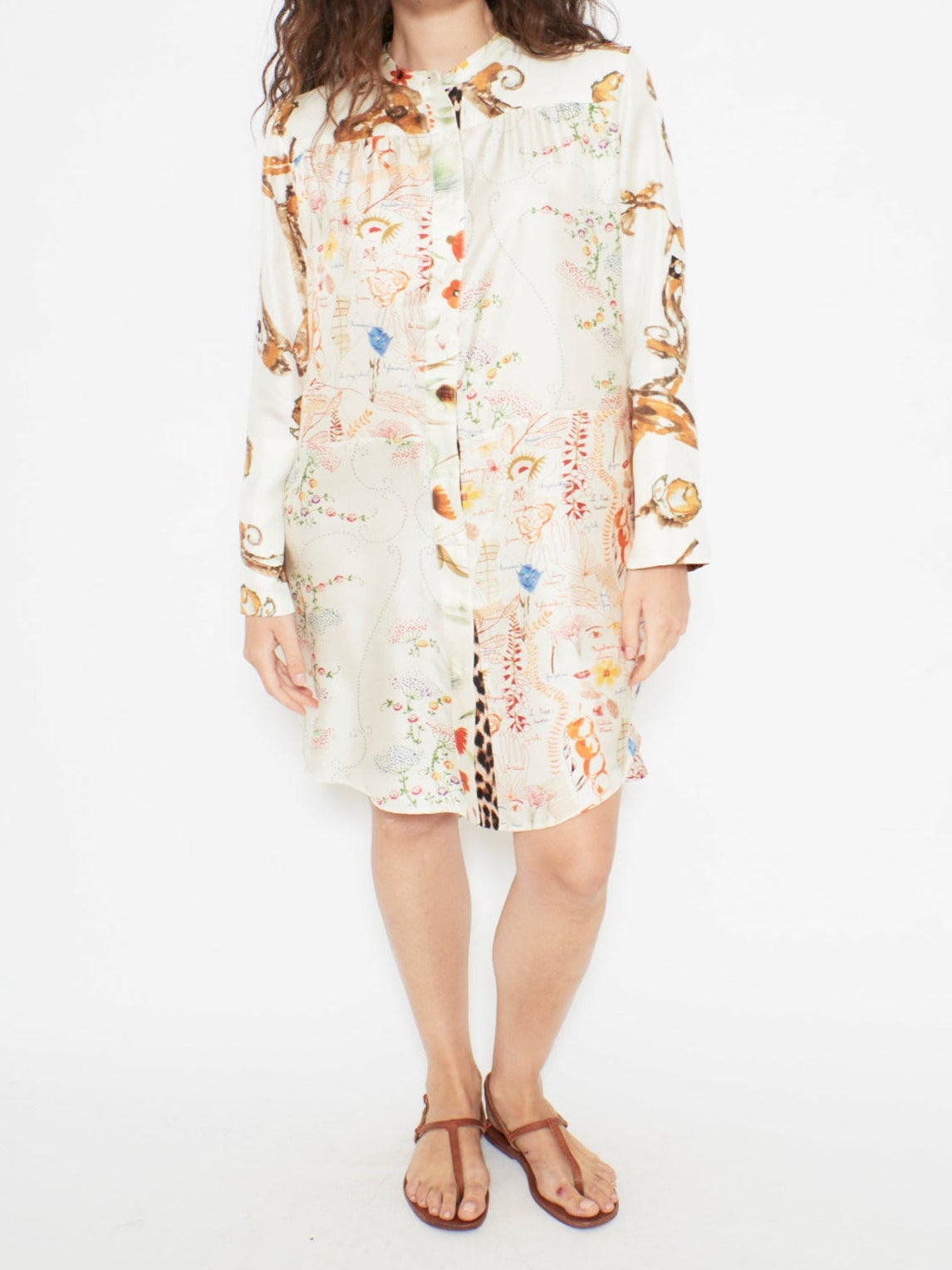 OPEN IT Women’s Dress | Mix Botanistes Orange Bleu Stylish Dress