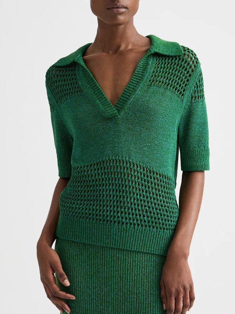 Open Knit Polo
