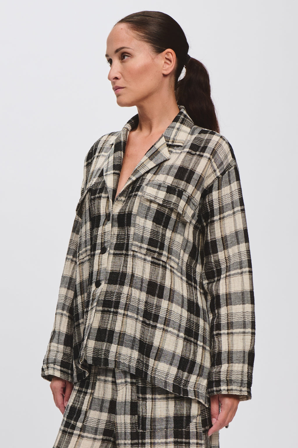 Oversized Checked Jacket