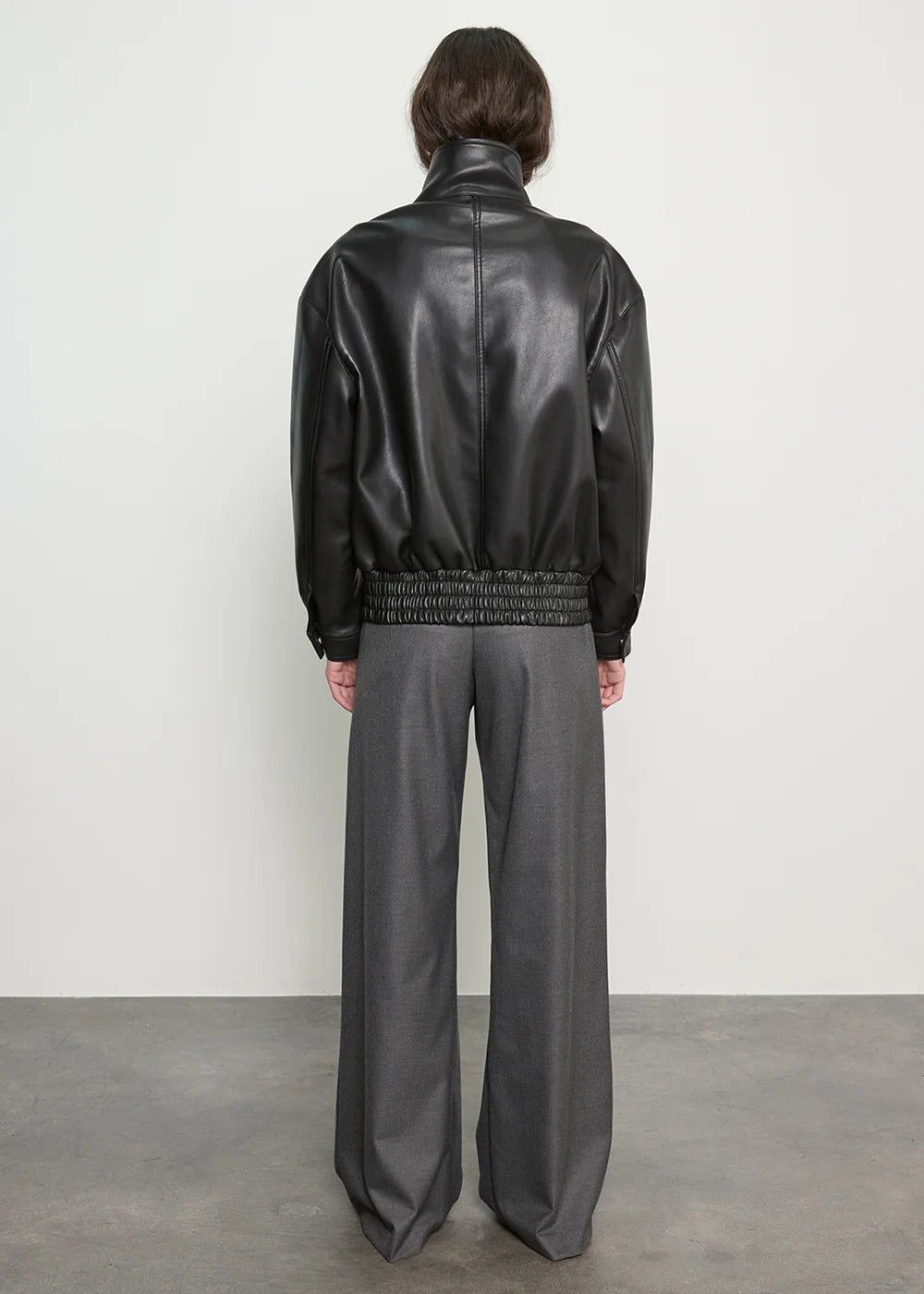 Oversized Leather Bomber Jacket