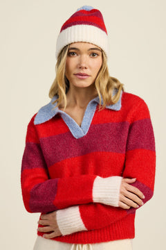 Parker Polo Sweater Red Stripe