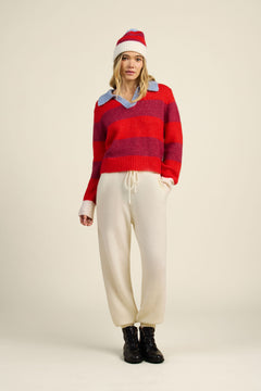 Parker Polo Sweater Red Stripe