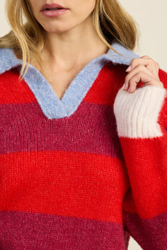Parker Polo Sweater Red Stripe