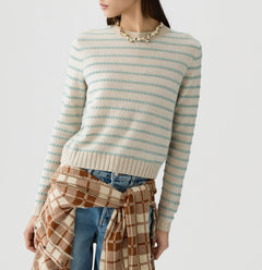 Pebble Stripe Shrunken Crew - Sandstone Combo - main