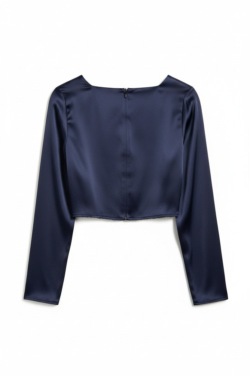 Penn Cropped Satin Top
