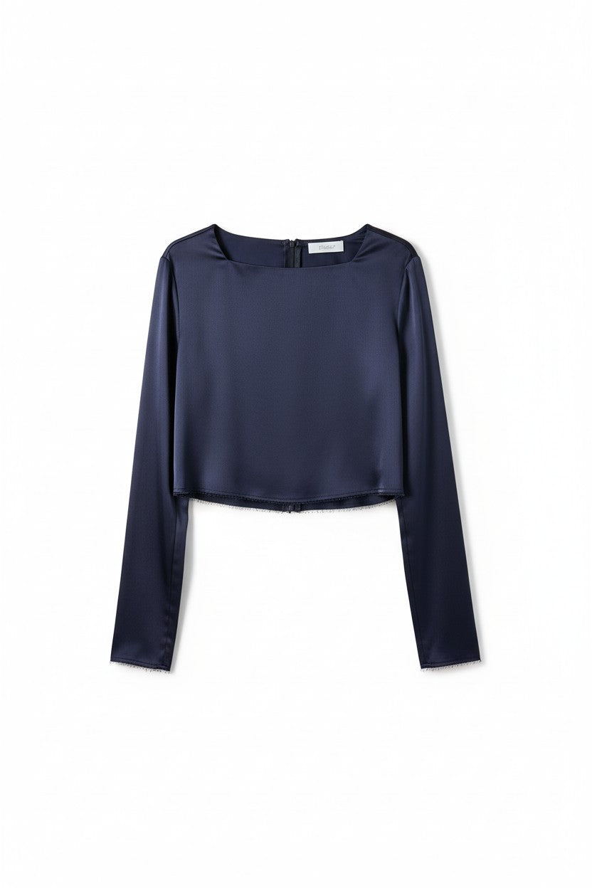 Penn Cropped Satin Top