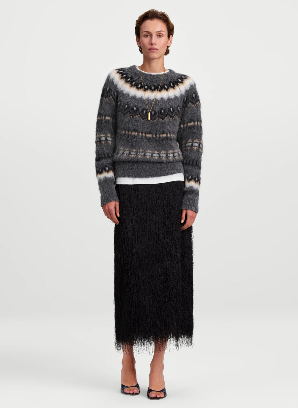 Phoebe Fringe Midi Skirt
