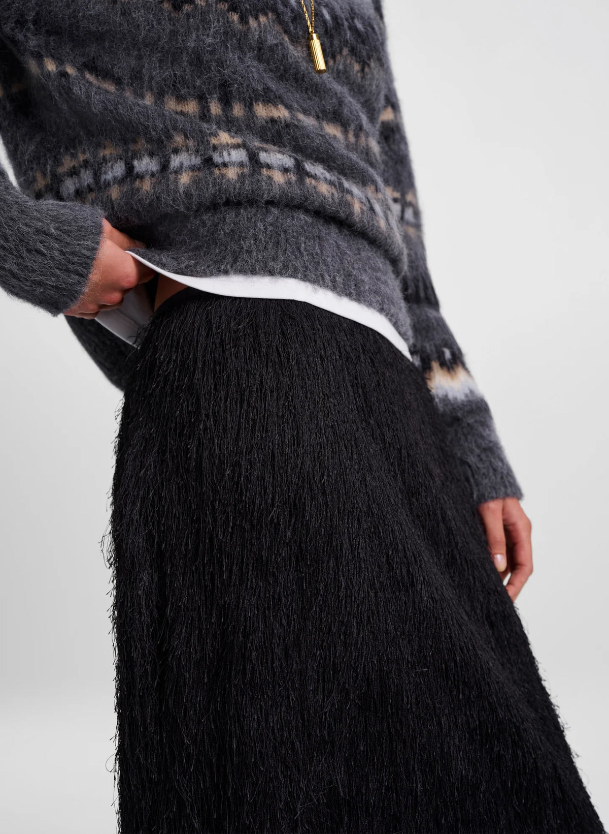 Phoebe Fringe Midi Skirt