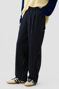 Pinstripe Carpenter Pant - Navy/Butter