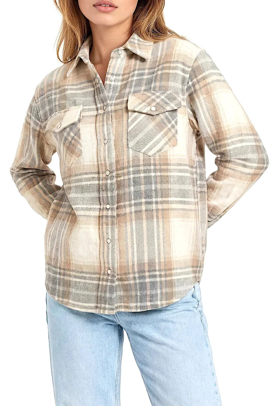 Plaid Woven Cashmere Shirt