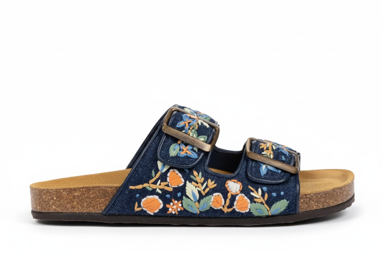 Pool Embroidered Slide