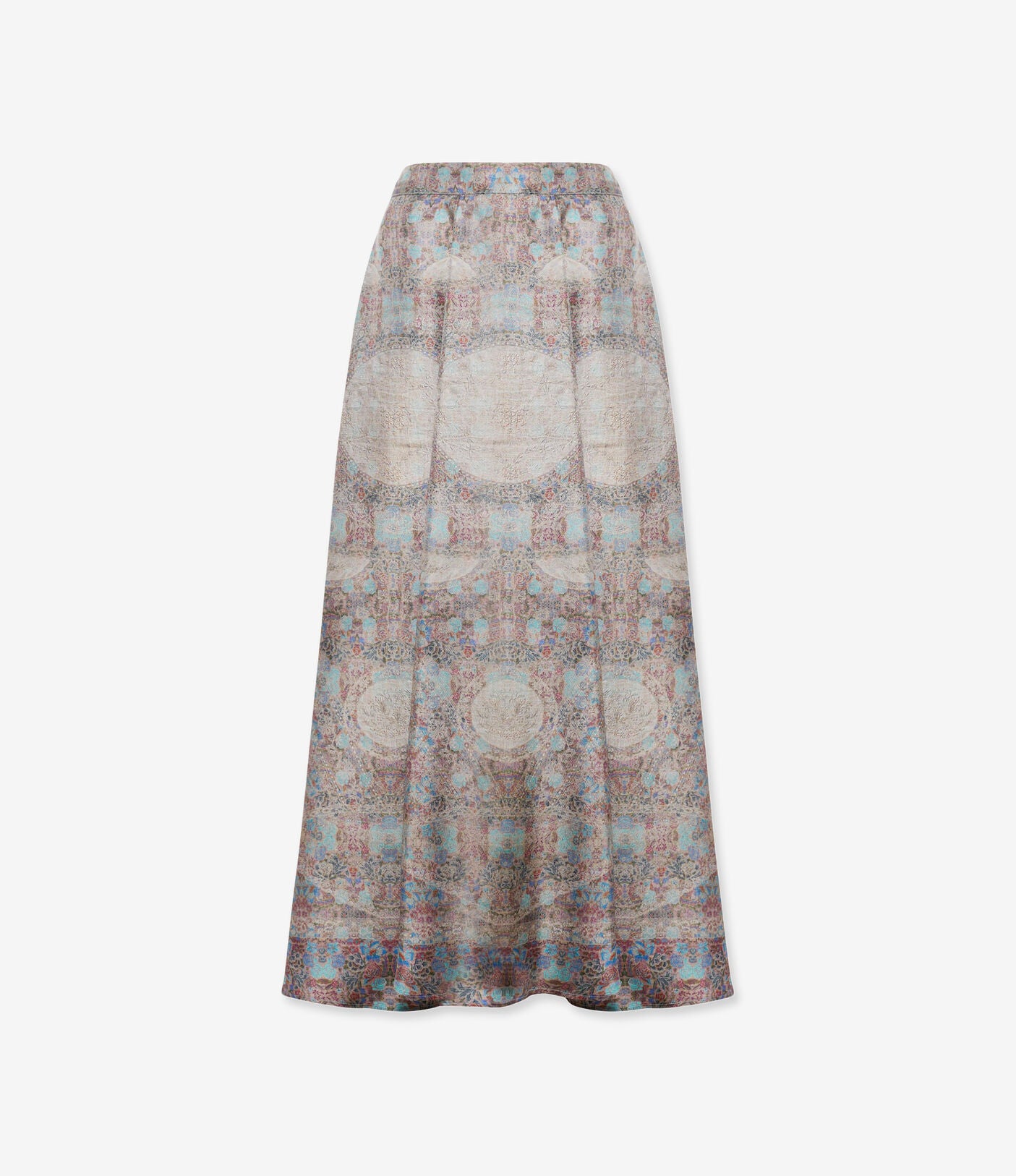 Printed Silk Midi Skirt