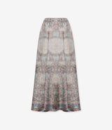 Printed Silk Midi Skirt