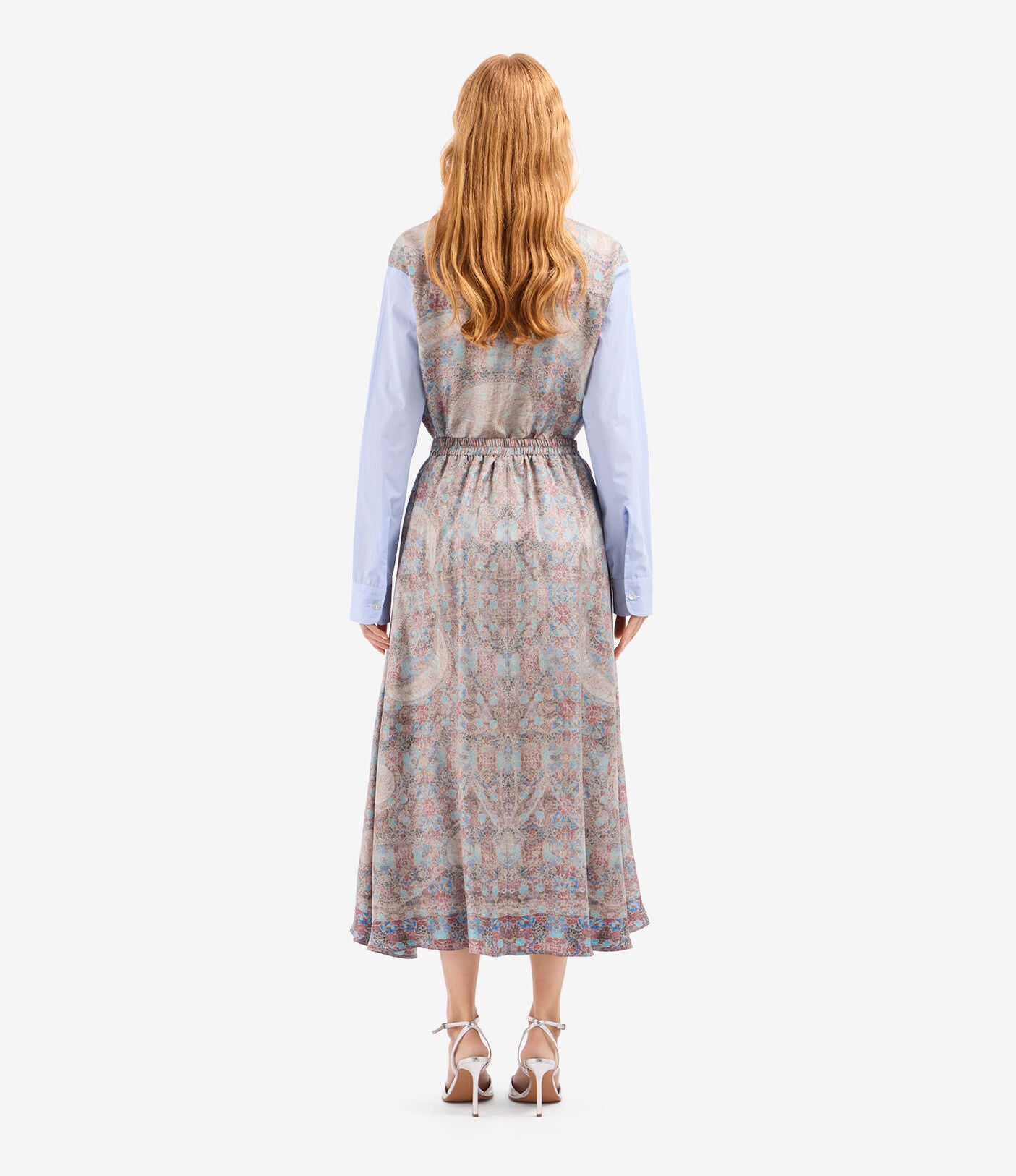 Printed Silk Midi Skirt
