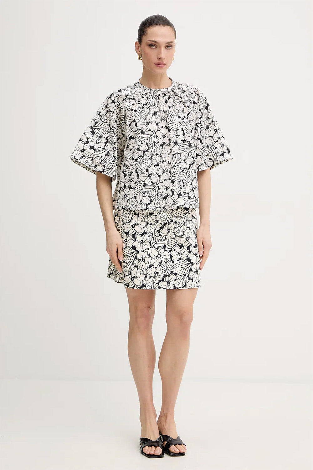 Printed Stretch Cotton Skirt