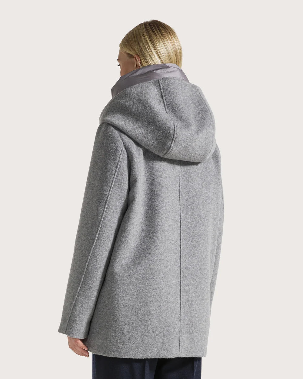 Puffy Zipper Wool Coat