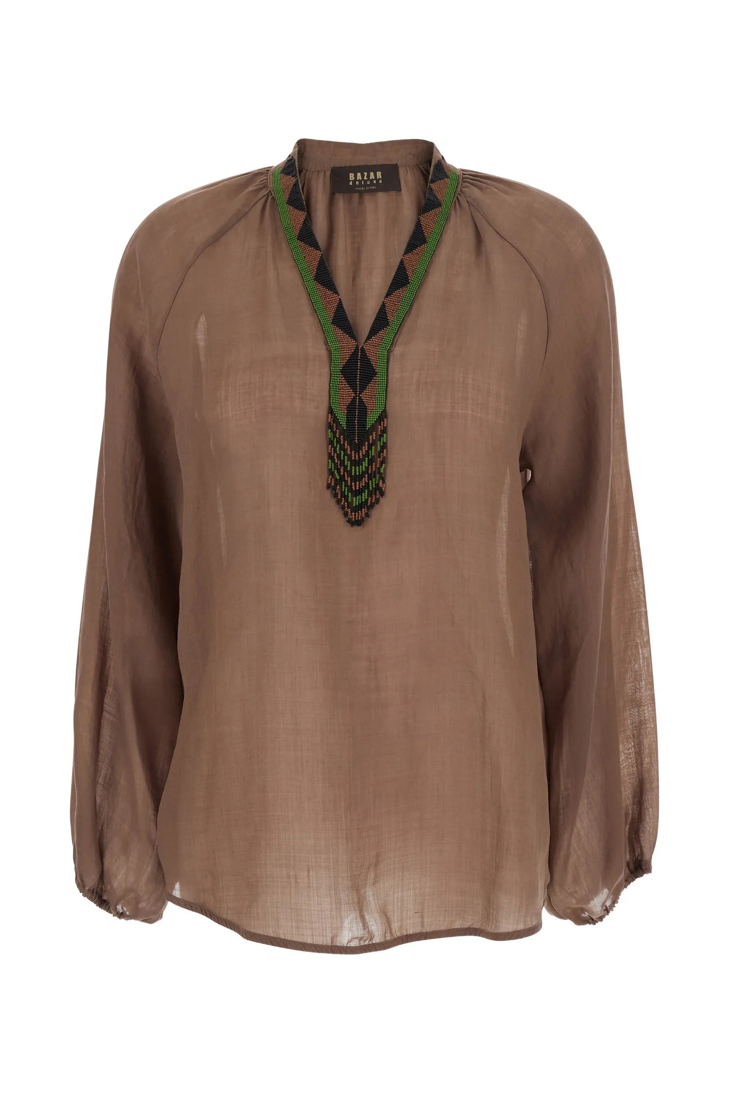 Ramie Shirt with Beads