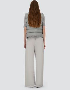 Herno Resort Vest in Wool-Blend Melange Flannel - Light Grey - detail