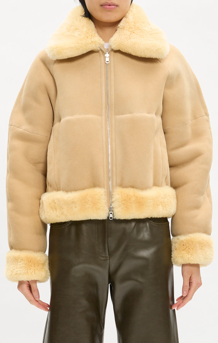 Reversible Shearling Bomber Jacket