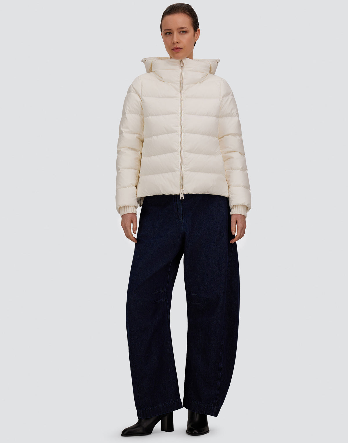 Rib Knit Cuff Technical Puffer