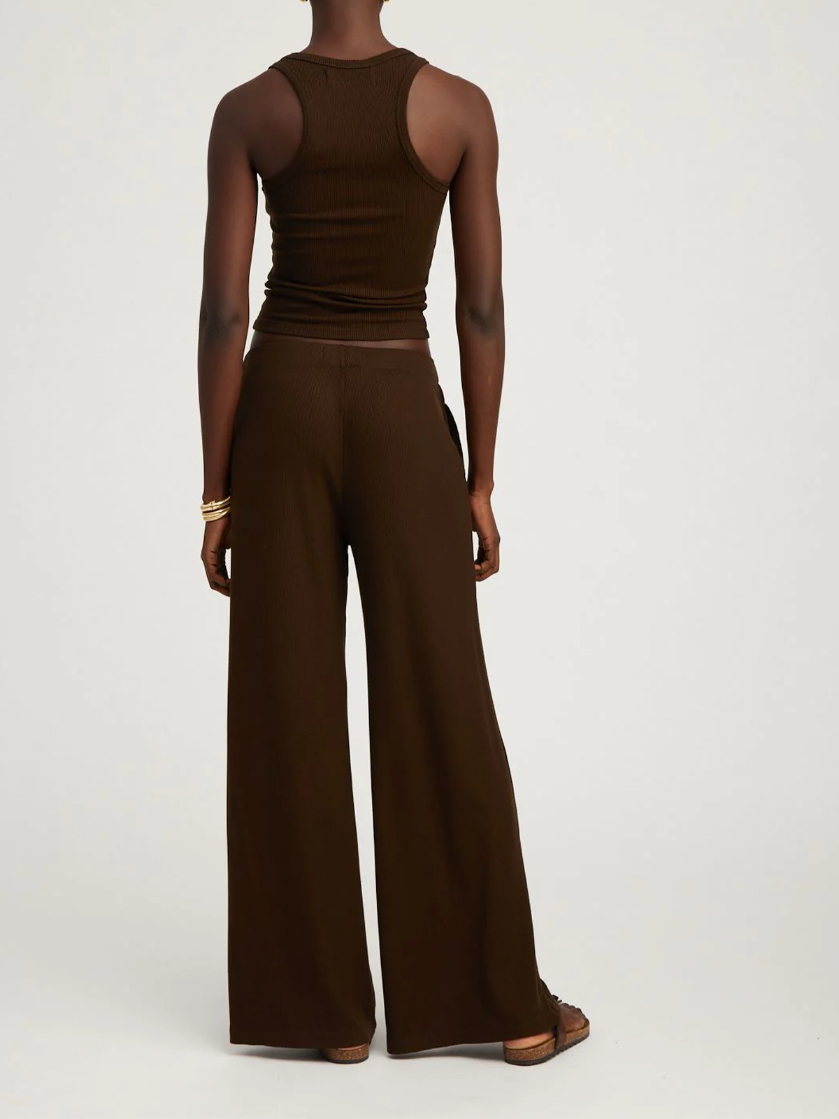 Rib Wide Leg Pants
