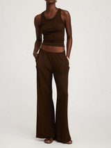 Rib Wide Leg Pants