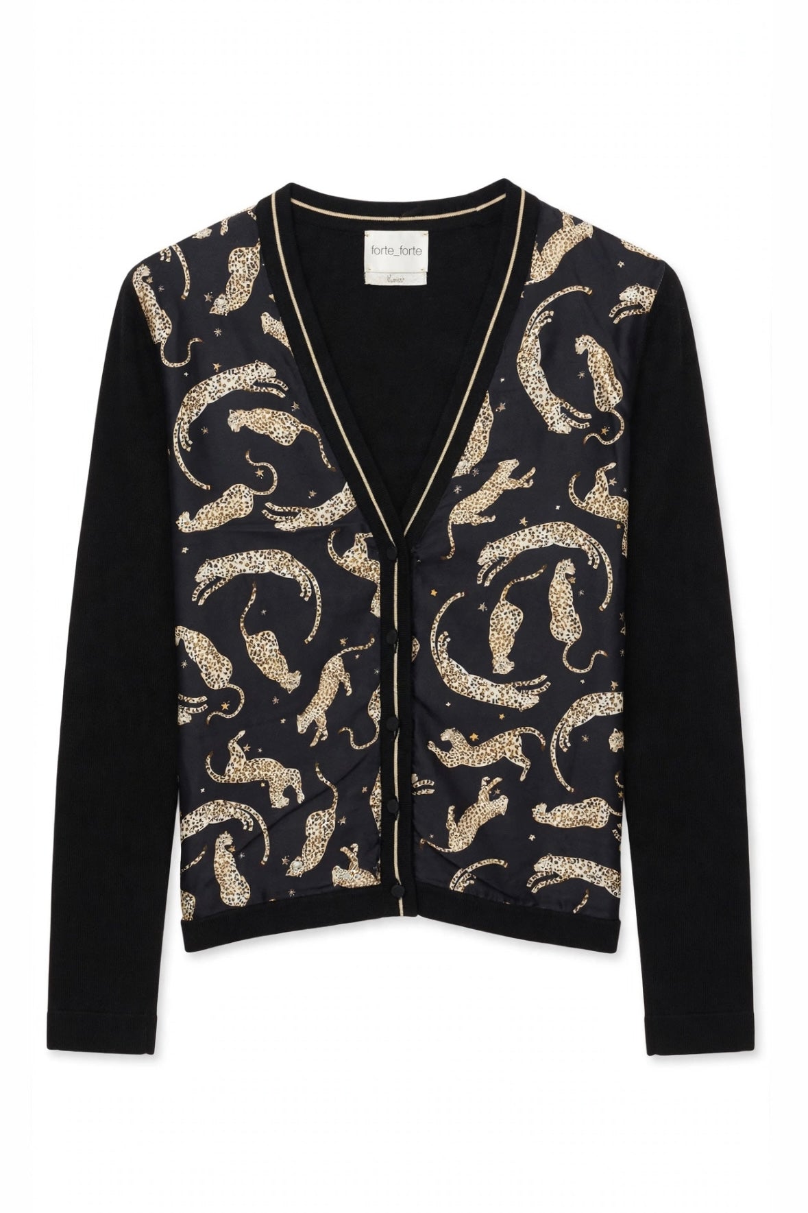Royal Leopard Print Silk Cardigan