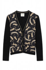 Royal Leopard Print Silk Cardigan