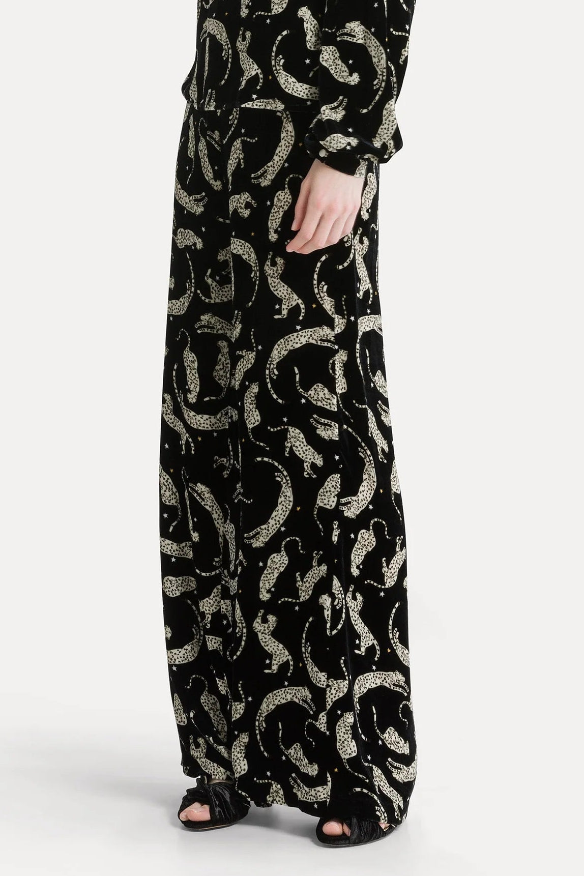 Royal Leopard Print Velvet Trousers