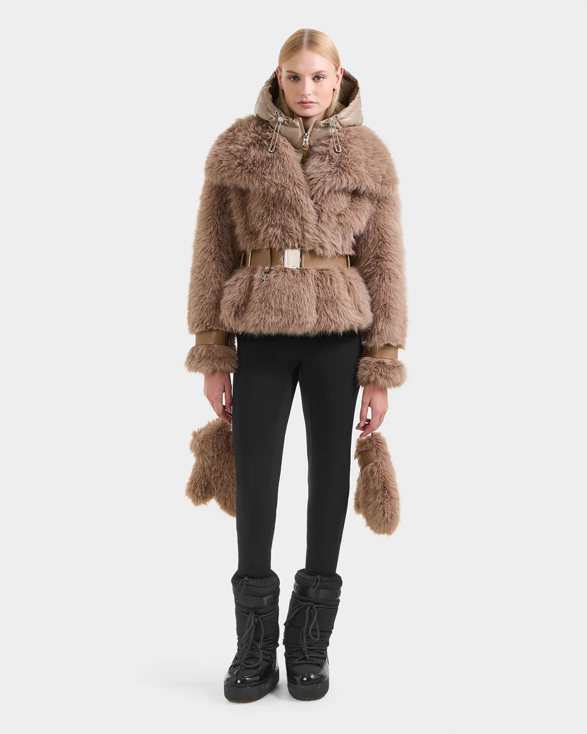 Chloe Faux Fur Coat with Removable Dickie