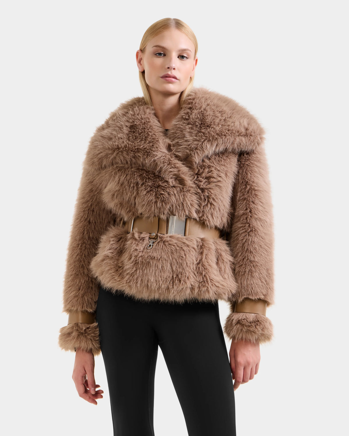 Chloe Faux Fur Coat with Removable Dickie